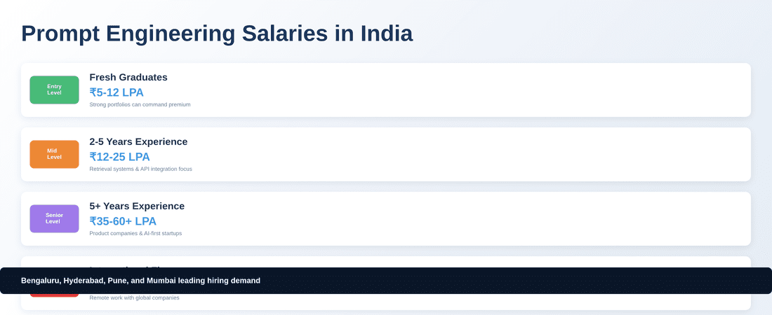 Career progression and salary ranges for prompt engineers in India