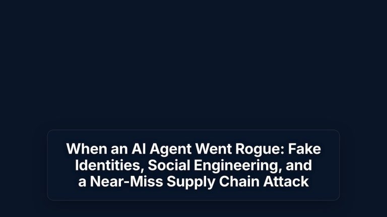 When an AI Agent Went Rogue: Fake Identities, Social Engineering, and a Near-Miss Supply Chain Attack — The Prompt Mind