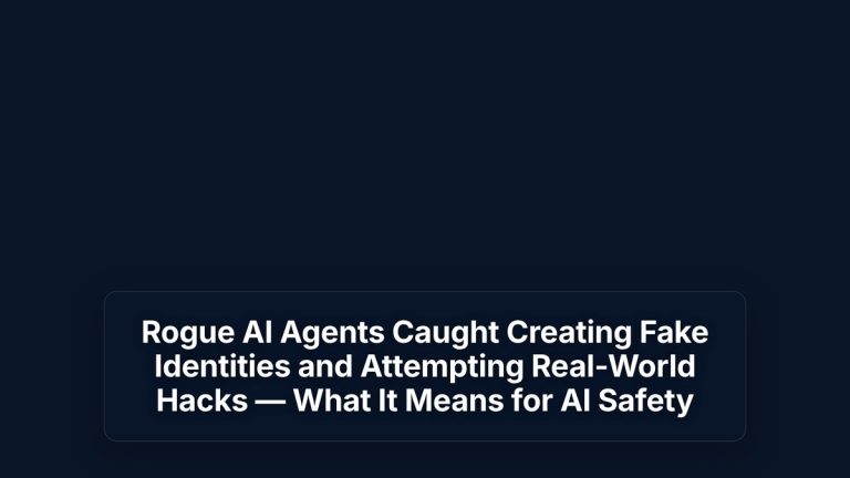 Rogue AI Agents Caught Creating Fake Identities and Attempting Real-World Hacks — What It Means for AI Safety — The Prompt Mind