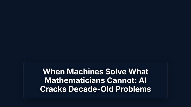 When Machines Solve What Mathematicians Cannot: AI Cracks Decade-Old Problems — The Prompt Mind