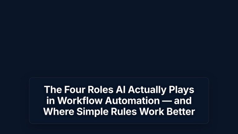 The Four Roles AI Actually Plays in Workflow Automation — and Where Simple Rules Work Better — The Prompt Mind