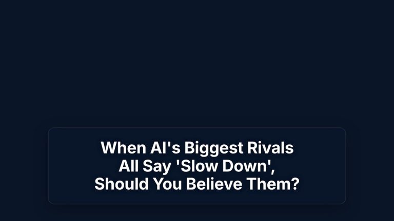 When AI's Biggest Rivals All Say 'Slow Down', Should You Believe Them? — The Prompt Mind