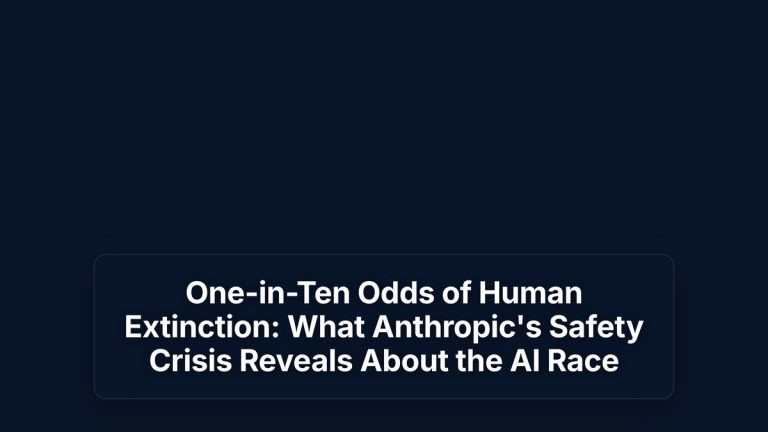 One-in-Ten Odds of Human Extinction: What Anthropic's Safety Crisis Reveals About the AI Race — The Prompt Mind
