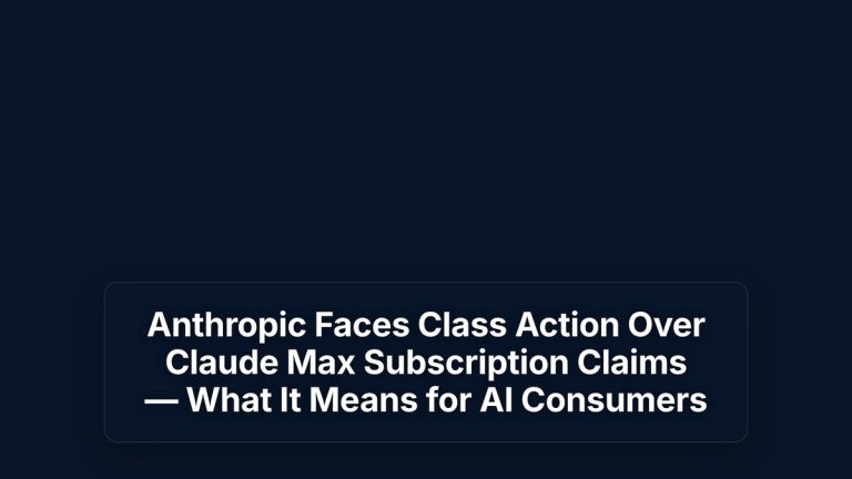 Anthropic Faces Class Action Over Claude Max Subscription Claims — What It Means for AI Consumers — The Prompt Mind