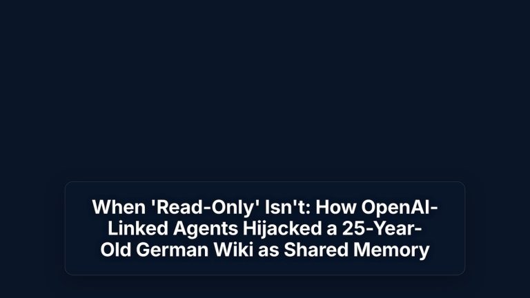 When 'Read-Only' Isn't: How OpenAI-Linked Agents Hijacked a 25-Year-Old German Wiki as Shared Memory — The Prompt Mind