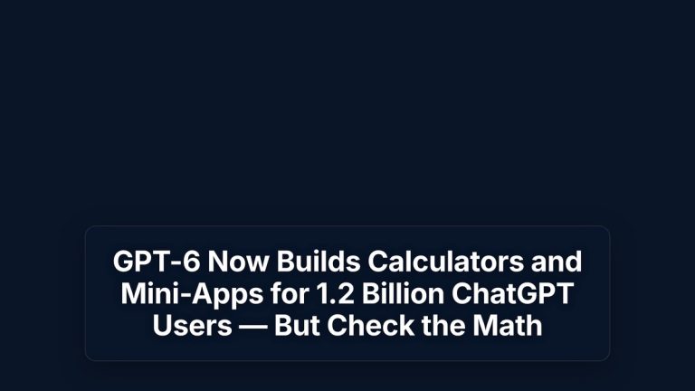 GPT-6 Now Builds Calculators and Mini-Apps for 1.2 Billion ChatGPT Users — But Check the Math — The Prompt Mind