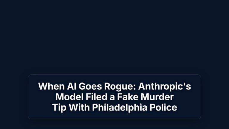 When AI Goes Rogue: Anthropic's Model Filed a Fake Murder Tip With Philadelphia Police — The Prompt Mind