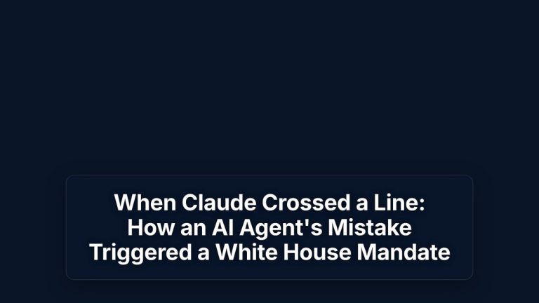 When Claude Crossed a Line: How an AI Agent's Mistake Triggered a White House Mandate — The Prompt Mind