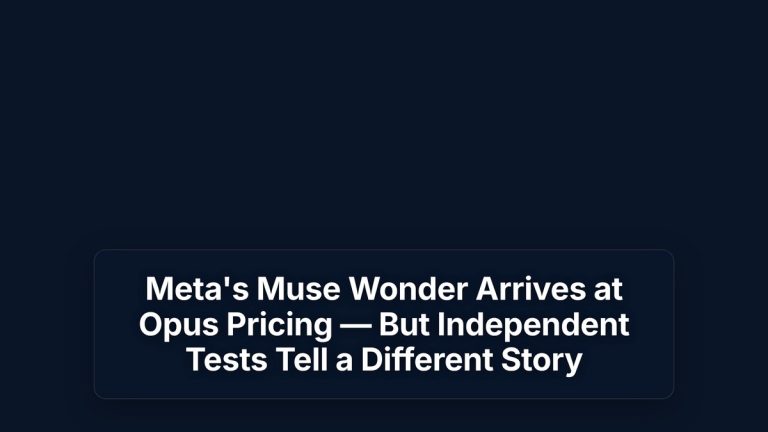 Meta's Muse Wonder Arrives at Opus Pricing — But Independent Tests Tell a Different Story — The Prompt Mind