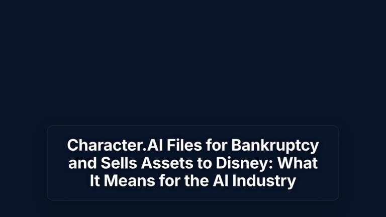 Character.AI Files for Bankruptcy and Sells Assets to Disney: What It Means for the AI Industry — The Prompt Mind