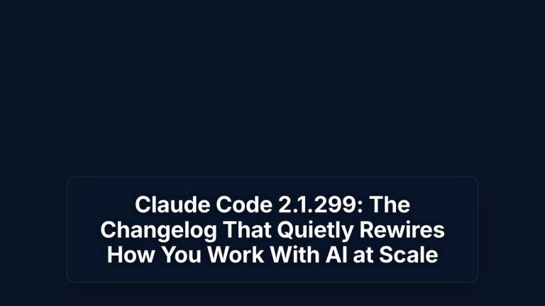 Claude Code 2.1.299: The Changelog That Quietly Rewires How You Work With AI at Scale — The Prompt Mind