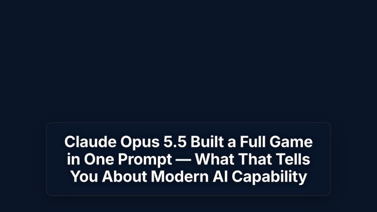 Claude Opus 5.5 Built a Full Game in One Prompt — What That Tells You About Modern AI Capability — The Prompt Mind