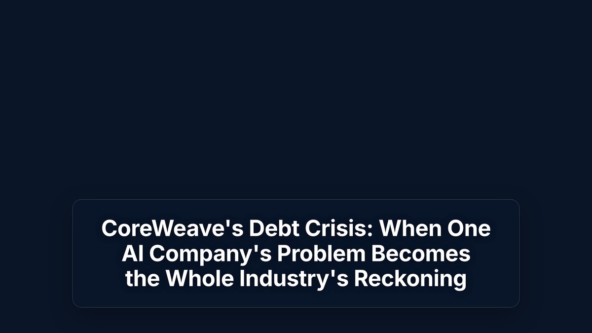 CoreWeave's Debt Crisis: When One AI Company's Problem Becomes the Whole Industry's Reckoning — The Prompt Mind