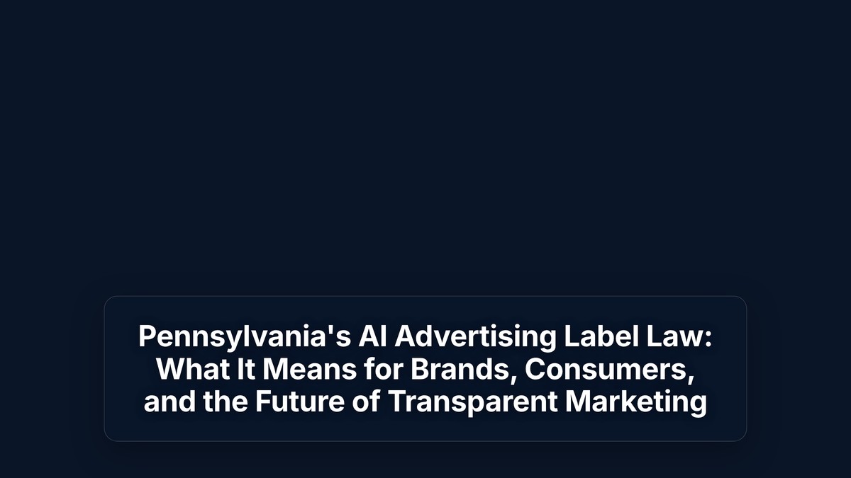 Pennsylvania's AI Advertising Label Law: What It Means for Brands, Consumers, and the Future of Transparent Marketing — The Prompt Mind
